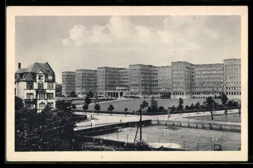 AK Frankfurt-Westend, Tennisplätze am Verwaltungsgebäude IG Farben