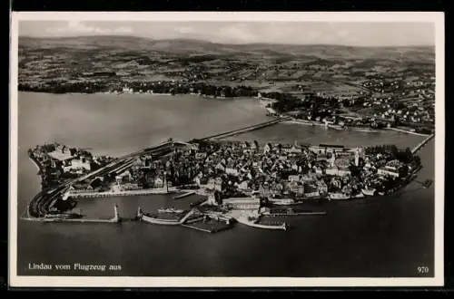 AK Lindau, Panorama vom Flugzeug aus