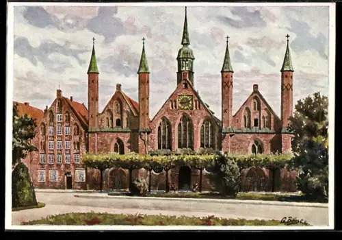 Künstler-AK Lübeck, Heiligengeist-Hospital