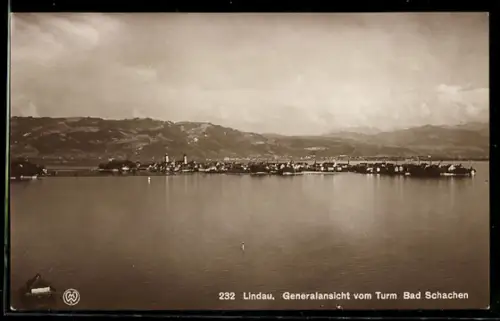 AK Lindau, Generalansicht vom Turm Bad Schachen