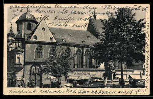 AK Alt-Frankfurt, Liebfrauenberg, Liebfrauenkirche, Geschäftshaus A. Rhotert