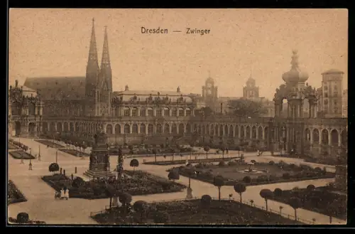 AK Dresden, Zwinger mit Anlagen