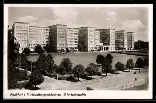 AK Frankfurt-Westend, Verwaltungsgebäude der I.G. Farbenindustrie aus der Vogelschau