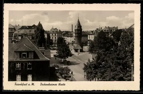 AK Frankfurt-Westend, Bockenheimer Warte mit Umgebung aus der Vogelschau