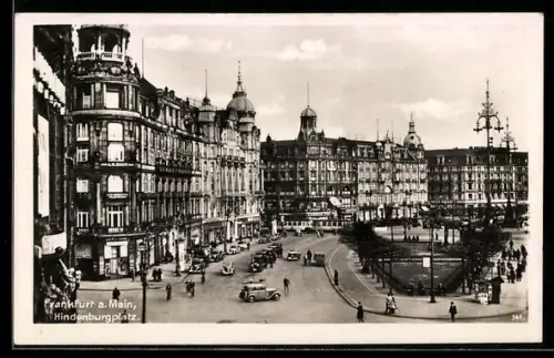 AK Frankfurt a. Main, Hindenburgplatz aus der Vogelschau
