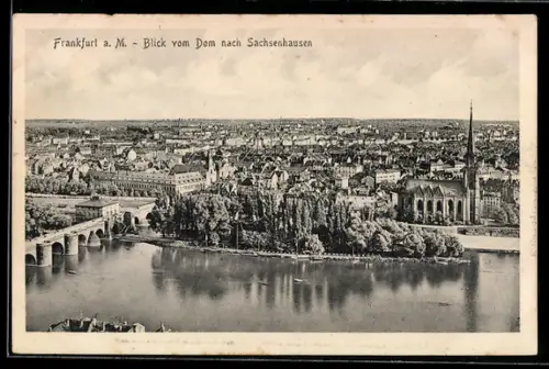 AK Frankfurt a. M., Blick vom Dom nach Sachsenhausen