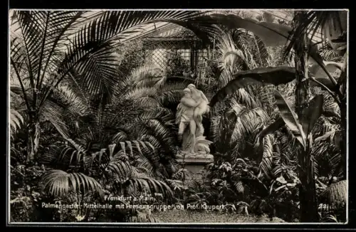 AK Frankfurt-Westend, Palmengarten, Mittelhalle mit Perseusgruppe von Prof. Kaupert