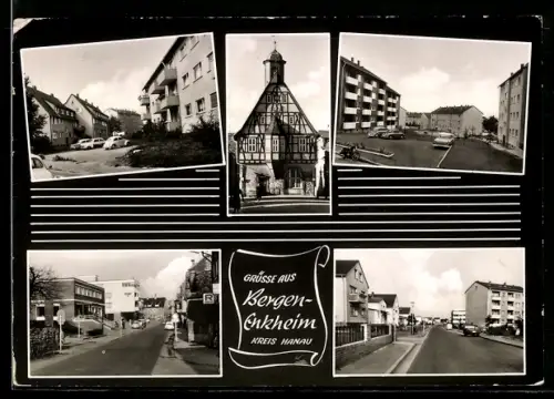 AK Frankfurt-Bergen-Enkheim, Fachwerkhaus, Wohnhäuser, Strassenansichten