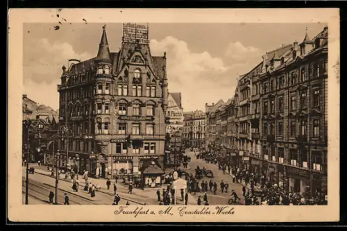 AK Frankfurt a. M., Constabler-Wache, Strassenansicht aus der Vogelschau