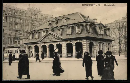 AK Frankfurt a. M., Hauptwache, Strassenbahn