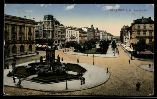 AK Frankfurt a. M., Rossmarkt aus der Vogelschau