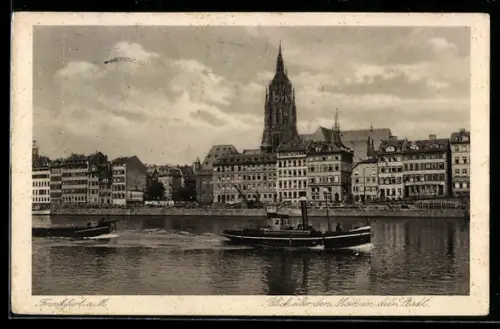 AK Frankfurt am Main, Blick über den Main in die Stadt