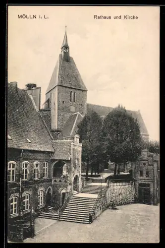 AK Mölln i. L., Rathaus, Kirche