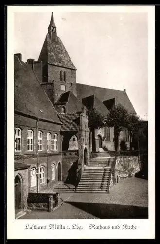 AK Mölln i. Lbg., Rathaus, Kirche