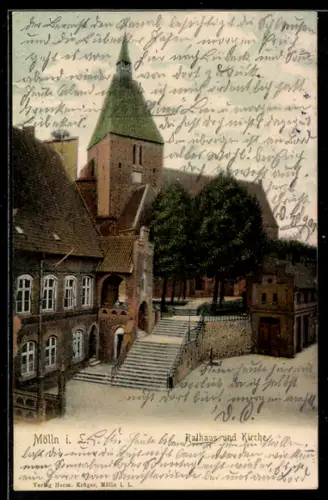 AK Mölln i. L., Rathaus und Kirche