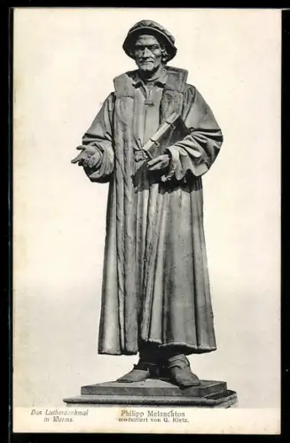AK Worms, Lutherdenkmal, Philipp Melanchton