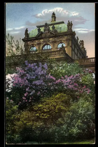 AK Dresden, Kgl. Zwinger, Blütenschmuck