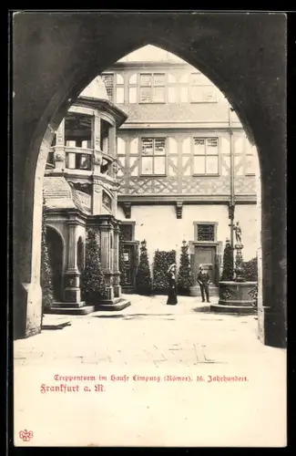 AK Alt-Frankfurt, Treppenturm im Haus Limburg