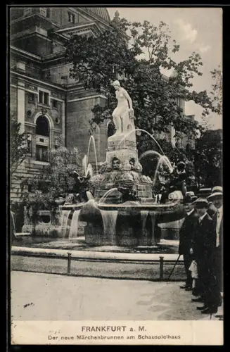 AK Frankfurt a. M., Neuer Märchenbrunnen am Schauspielhaus