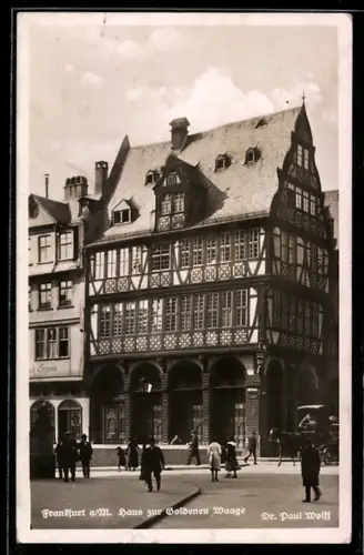 AK Alt-Frankfurt, Gasthaus zur Goldenen Waage mit Strassenpartie