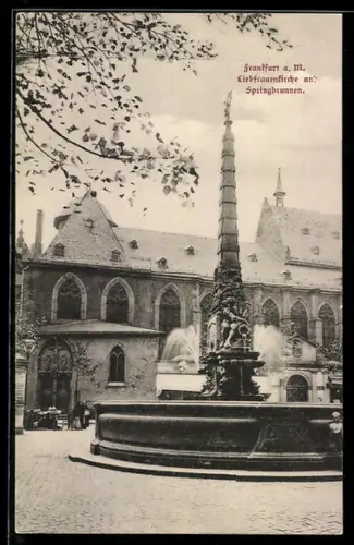 AK Alt-Frankfurt, Liebfrauenkirche und Springbrunnen
