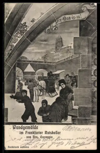 AK Frankfurt /Main, Wandgemälde im Gasthaus zum Frankfurter Ratskeller