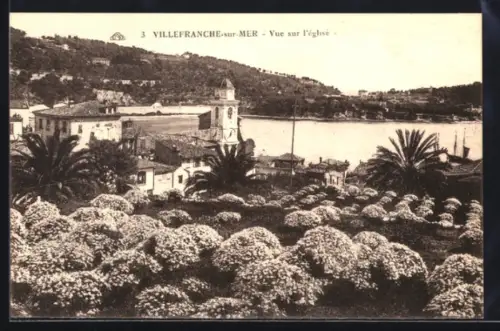 AK Villefranche-sur-Mer, Vue sur l`église