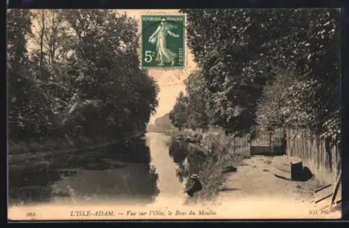 AK L`Isle-Adam, Vue sur l`Oise, le Bras du Moulin