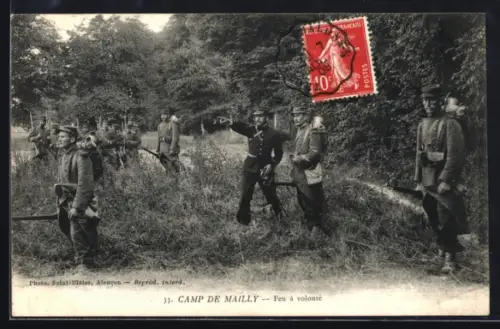 AK Camp de Mailly, Feu à volonté
