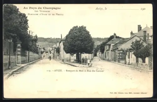 AK Avize, Rempart du Midi et Rue des Carmes