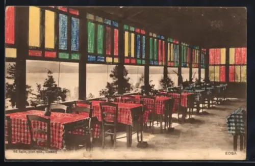 AK Les Settons /Nièvre, Restauraunt de l`Hôtel Beau Rivage