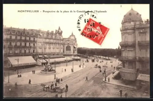 AK Montpellier, Perspective de la place de la Comédie et de l`Esplanade