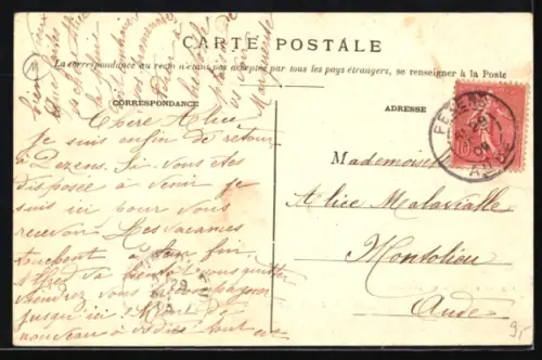 AK Pezens, La Grand`Rue, Strassenpartie