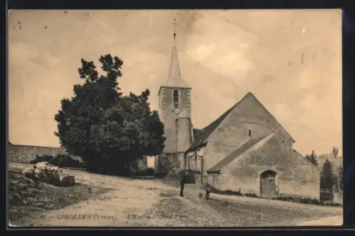 AK Girolles /Yonne, L`Église