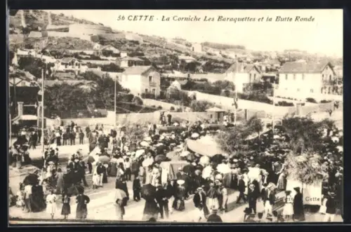 AK Cette, La Corniche, Les Braquettes et la Butte Ronde