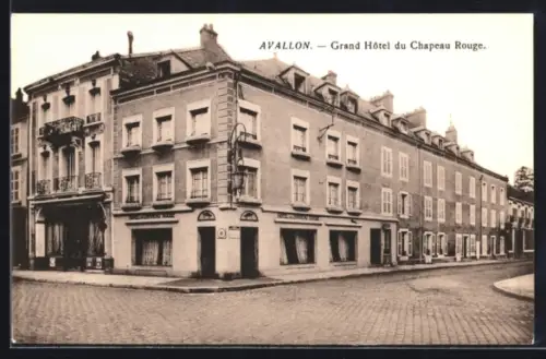 AK Avallon, Grand Hotel du Chapeau Rouge, vor dem Hotel