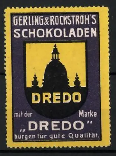 Reklamemarke Dresden, Gerling & Rockstroh`s Schokoladen, Silhouette der Frauenkirche