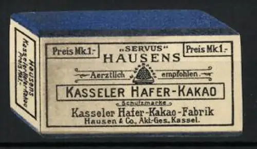 Reklamemarke Kassel, Kasseler Hafer-Kakao Hausen & Co. AG, Schutzmarke