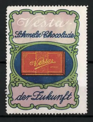 Reklamemarke Magdeburg & Barleben, Vesta Schmelz-Chocolade Gebr. Spoer, Schokoladentafel