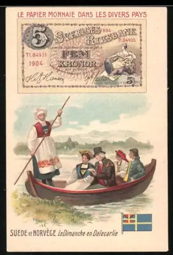 Sammelbild Lille, Maison C. Beriot, Chicorée extra, Schwedischer Geldschein 5 Kronen