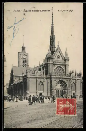 AK Paris, Église Saint-Lauren