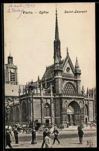 AK Paris, Eglise Saint-Lauren
