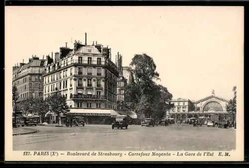 AK Paris, Boulevard de Strasbourg, Carrefour Magenta, La Gare de l`Est