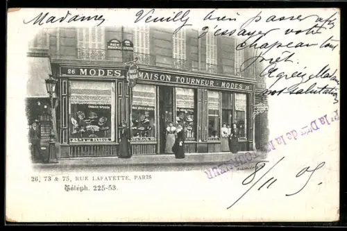 AK Paris, Maison Tourneur, 73 & 75, Rue Lafayette