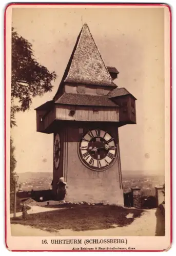Fotografie Alois Reisinger & Hans Schullerbauer, Graz, Ansicht Graz, Blick zum Uhrturm, Schlossbehg.