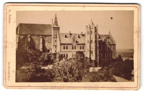 Fotografie Albert Bohne, Aschersleben, Markt 25, Ansicht Mansfeld, Blick zum Schloss Mansfeld