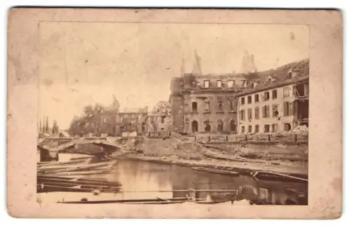 Fotografie Friedrich Bruckmann, München, Ansicht Strassburg, Trümmer bei Präfectur und Theater