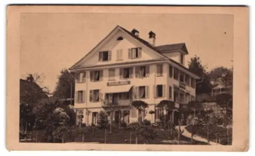 Fotografie unbekannter Fotograf, Ansicht Luzern, Pension Morel mit Garten