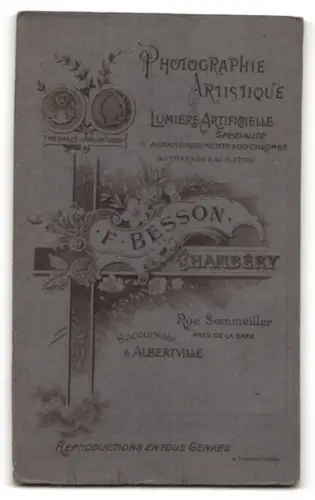 Fotografie F. Besson, Chambéry, Rue Sommeiller, Porträt einer Dame