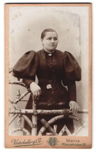 Fotografie Unterkeller & Co., Mainz, Rheinstrasse 26, Frau in elegantem Kleid